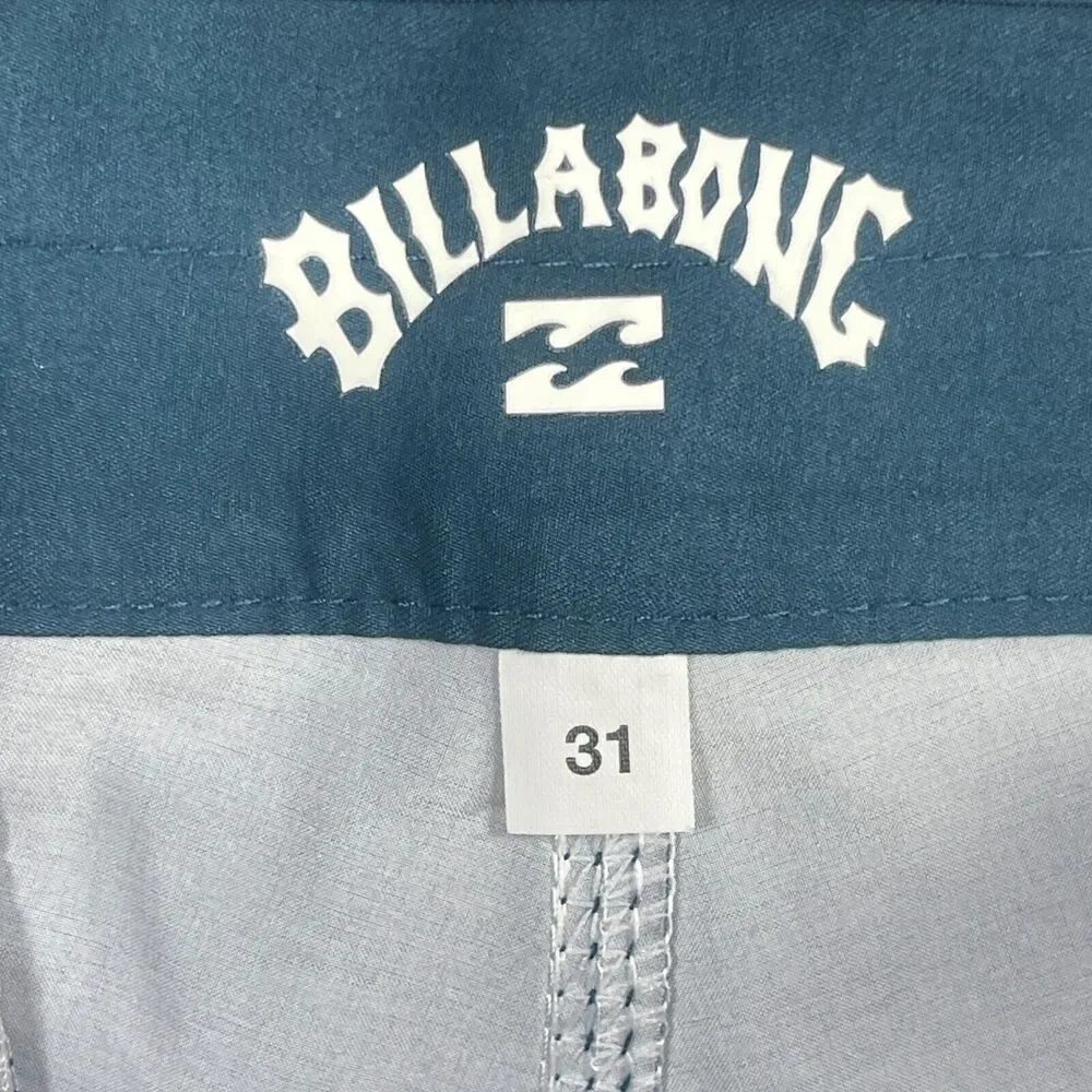Billabong Board Shorts Men 31 Blue T-Street Airlite Recycler Sunset Stripe Surf